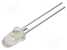 LED; white cold; 5mm; 130000mcd; 8°; Front: convex; 3.2÷3.6VDC