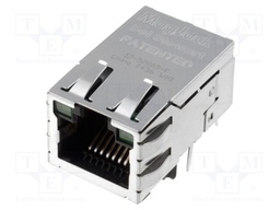 Socket; RJ45; PIN: 8; shielded,with LED; Layout: 8p8c; THT; angled