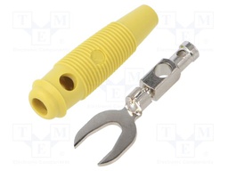 Connector: fork terminals; plug; 60VDC; yellow; Overall len: 59mm