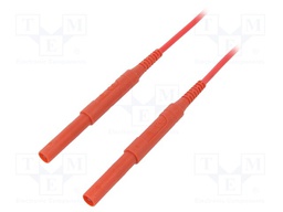 Test lead; silicone; 1m; red; 16A; 6kVDC; Cond.cross sec: 1.3mm2