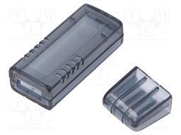 Enclosure: for USB; X: 20mm; Y: 66mm; Z: 12mm; ABS; snap fastener