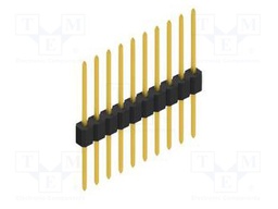 Connector: pin strips; pin header; male; PIN: 10; 1.27mm; THT; 1x10