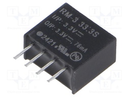 Converter: DC/DC; 0.25W; Uin: 2.97÷3.63V; Uout: 3.3VDC; Iout: 75mA