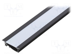 Profiles for LED modules; white; recessed; black; L: 1m; aluminium