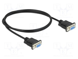 Cable; D-Sub 9pin socket,both sides; PVC; Len: 1m; black