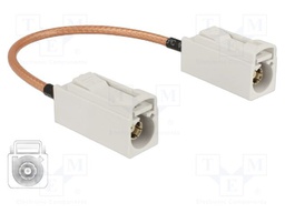 Cable; 150mm; Fakra B female,both sides; transparent; 50Ω