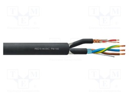 Wire: microphone cable; 2x0.23mm2,3x1.5mm2; black; Cu; -25÷65°C
