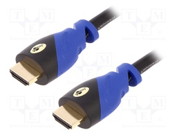Cable; HDMI 2.0; HDMI plug,both sides; 5m; black-blue