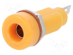 Socket; 4mm banana; 10A; 60VDC; orange; nickel plated; insulated