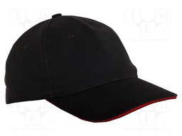 Baseball cap; black; cotton; Size: 57-61; 290g/m2; 12pcs.