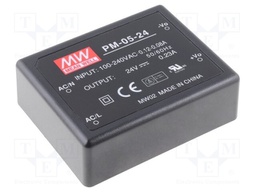 Power supply: switched-mode; modular; 5.52W; 24VDC; 0.23A; 85g