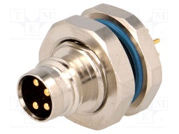 Connector: M8; male; PIN: 4; for panel mounting,screwed; socket