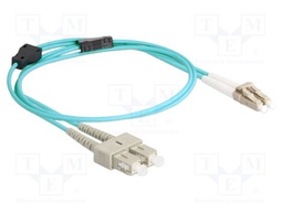 Fiber patch cord; OM3; LC/PC,SC/PC; 1m; 50/125um; LSZH; beige