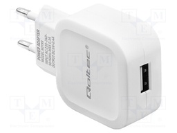 Power supply: switched-mode; plug,charger; 5VDC; 2.4A; 12W; white