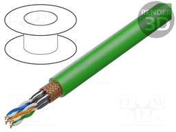 Wire; S/FTP,ETHERLINE® Cat.7; 7; stranded; Cu; 4x2x26AWG; PUR
