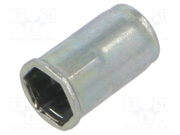 Rivet nuts; M5; steel; BN 7776; L: 12mm; Head: flat; M5SHUKO33 ST