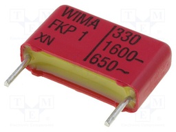 Capacitor: polypropylene; 330pF; 15mm; ±10%; 5x11x18mm; -55÷100°C