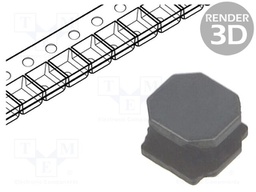 Inductor: wire; SMD; 10uH; Ioper: 3.1A; R: 34mΩ; ±20%; 8x8mm; H: 4mm