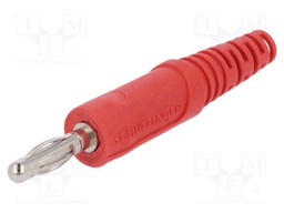 Plug; 4mm banana; 32A; 70VDC; red; Max.wire diam: 4mm