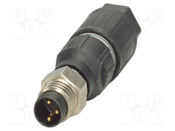 Connector: M8; PIN: 3; 4A; 60V; IP65; straight; unshielded; plug