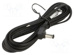 Cable; 2x0.52mm2; DC 5,5/2,5 plug; angled; black; 3m; -25÷70°C
