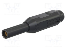 Socket; 1,5mm banana; black; soldered,crimped; insulated; Medical