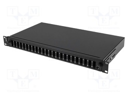 Fiber patch panel; black; Number of ports: 24; rack 19"