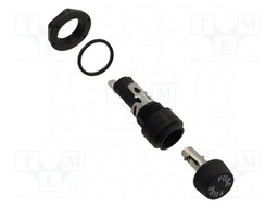 Fuse holder with cover; cylindrical fuses; 5x20mm; on panel