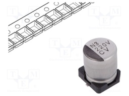 Capacitor: electrolytic; low impedance; SMD; 220uF; 35VDC; ±20%