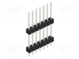 Connector: pin strips; pin header; male; PIN: 7; 2.54mm; THT; 1x7