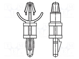 PCB distance; polyamide; L: 15.9mm; snap fastener; Colour: natural