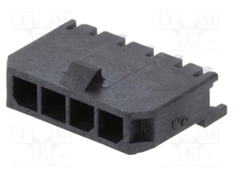 Socket; wire-board; male; Micro-Fit 3.0; 3mm; PIN: 4; THT; 5A; tinned