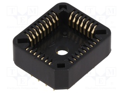 Socket: PLCC; PIN: 32; phosphor bronze; gold-plated; 1A; THT