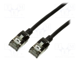 Patch cord; U/FTP; 6a; stranded; Cu; TPE; black; Len: 0.5m; 32AWG