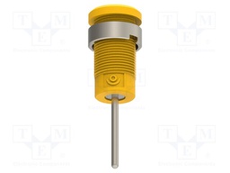 Connector: 4mm banana; socket; yellow-green; nickel plated