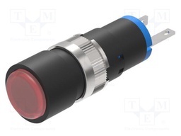 Indicator: LED; flat; red; Ø8mm; for soldering; 18; Face dim: Ø9mm