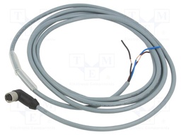 Cable: for sensors/automation; PIN: 3; angled; 2m; M8; 60VDC; 60VAC