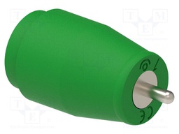 Connector: 4mm banana; socket; 25A; green; nickel plated; 26mm