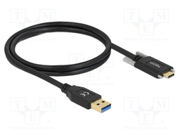 Cable; USB A plug,USB C plug; 1m; black; 24AWG,30AWG; 10Gbps