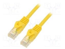 Patch cord; U/UTP; 6; stranded; CCA; PVC; yellow; 5m; 26AWG