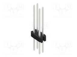 Connector: pin strips; pin header; male; PIN: 4; 1.27mm; THT; 2x2