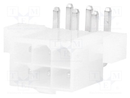 Socket; wire-board; male; MF42; 4.2mm; PIN: 6; THT; mounting holes