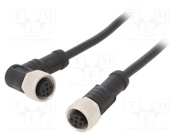 Cable: for sensors/automation; PIN: 4; M12-M12; 1m; plug; plug; 250V