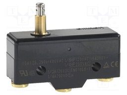 Microswitch SNAP ACTION; with pin; SPDT; 15A/250VAC; 6A/30VDC