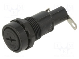 Fuse holder; 5x20mm; 10A; on panel; Cutout: Ø13.2mm; UL94V-2