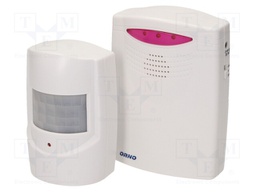Wireless motion sensor; wall mount; IP44 (transmitter); 7m; 45°