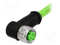Plug; M12; PIN: 4; female; D code-Ethernet; 1.5m; Insulation: TPU