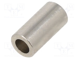 Spacer sleeve; 10mm; cylindrical; brass; nickel; Out.diam: 5mm
