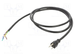 POWER CORD, NEMA 5-15P/FREE END, 2M, 15A