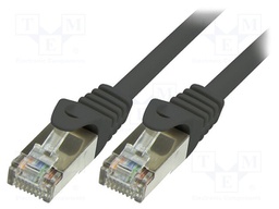 Patch cord; SF/UTP; 5e; stranded; CCA; PVC; black; 2m; 26AWG